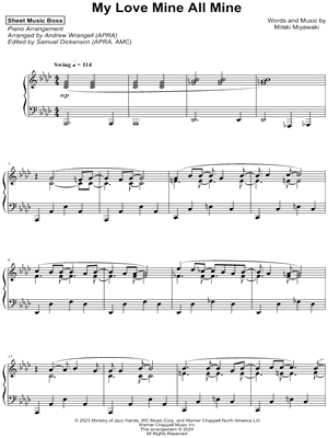 My Love Mine All Mine by Sheet Music Boss - Sheet Music