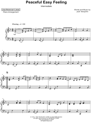 Peaceful Easy Feeling [intermediate] by Lisa Donovan Lukas - Sheet Music