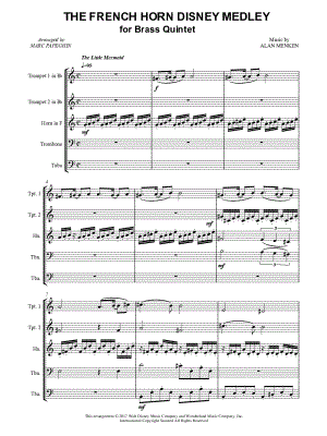 The French Horn Disney Medley - Brass Quintet by Marc Papeghin - Sheet Music
