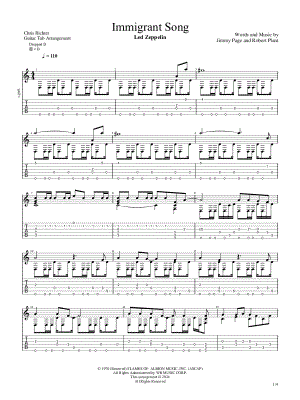 Immigrant Song by Chris Richter - Sheet Music