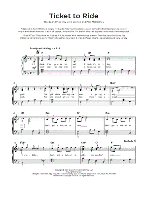 Ticket to Ride by The Beatles - Sheet Music