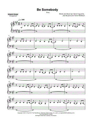 Be Somebody [easy] by Atlantic Lights - Sheet Music