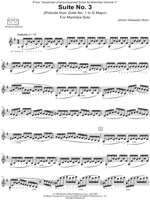 Suite No. 3 (Prelude from Suite No. 1 in G Major)
