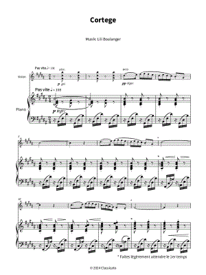 Cortège - Violin & Piano by Lili Boulanger - Sheet Music