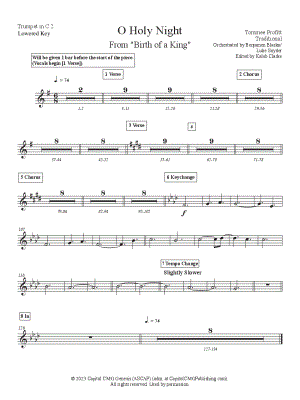 O Holy Night [lowered key] - C Trumpet 2