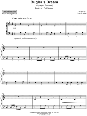 Bugler's Dream (Olympic Fanfare) [beginner - full] by Jennifer Eklund - Sheet Music