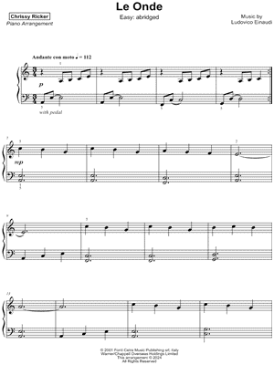 Le Onde [easy - abridged] by Chrissy Ricker - Sheet Music