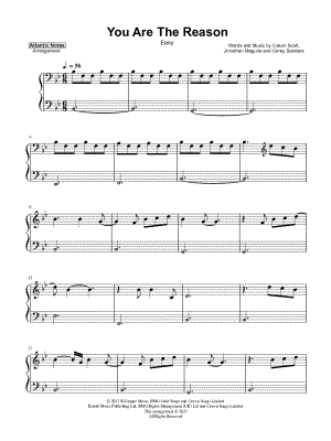 You Are the Reason [easy] by Atlantic Lights - Sheet Music