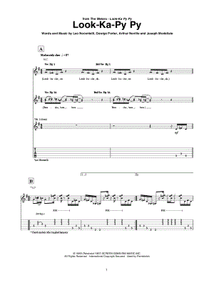 Look-Ka-Py Py by The Meters - Sheet Music