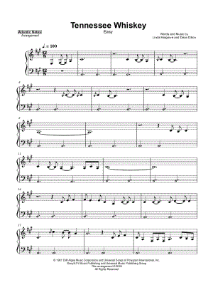 Tennessee Whiskey [easy] by Atlantic Lights - Sheet Music