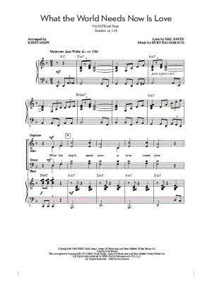 What the World Needs Now is Love by Kirby Shaw - Sheet Music