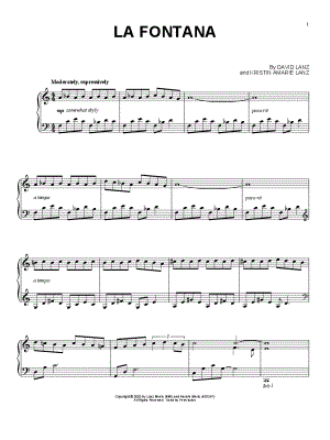 La Fontana by David Lanz - Sheet Music