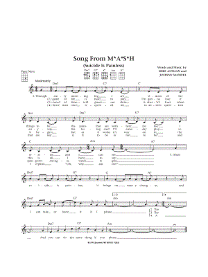 Song from M*A*S*H from M*A*S*H - Sheet Music