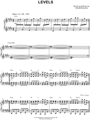 Levels by Avicii - Sheet Music