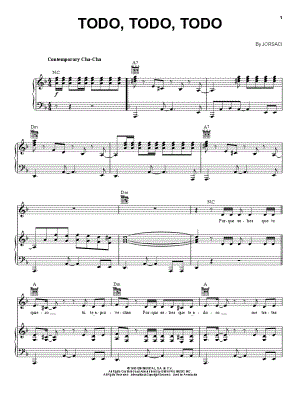 Todo, Todo, Todo by Daniela Romo - Sheet Music