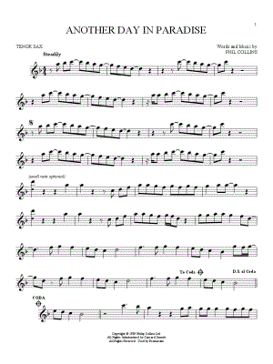 Another Day in Paradise by Phil Collins - Sheet Music