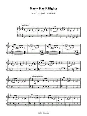 The Seasons, Op. 37a: 5. May (May Nights) by Peter Ilyich Tchaikovsky - Sheet Music