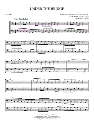 Under the Bridge by Red Hot Chili Peppers - Sheet Music