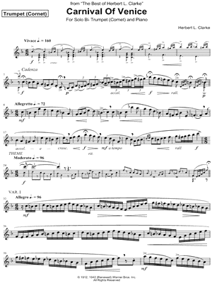 Carnival of Venice - Trumpet part