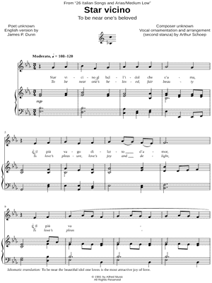 Star vicino - Medium Low by Anonymous - Sheet Music