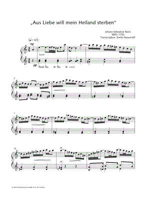 Aus Liebe will mein Heiland sterben by Johann Sebastian Bach - Sheet Music