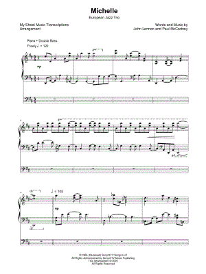 Michelle (European Jazz Trio) by My Sheet Music Transcriptions - Sheet Music