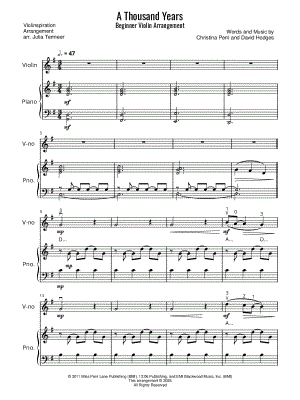 A Thousand Years - Violin & Piano