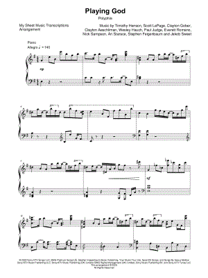 Playing God by My Sheet Music Transcriptions - Sheet Music