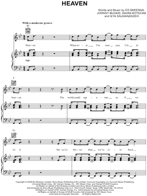 Heaven by Ed Sheeran - Sheet Music