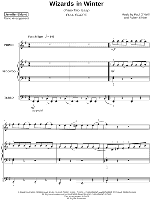Wizards in Winter [easy] by Jennifer Eklund - Sheet Music