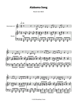Alabama Song - Clarinet & Piano