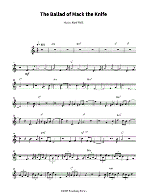 The Ballad of Mack the Knife by Kurt Weill - Sheet Music