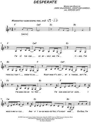 Desperate by Jamie MacDonald - Sheet Music