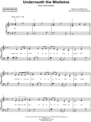 Underneath the Mistletoe [early intermediate] by Jennifer Eklund - Sheet Music