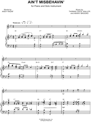 Ain't Misbehavin' - Piano Accompaniment