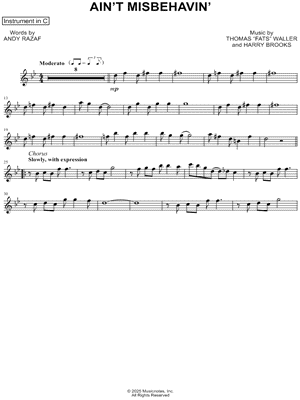 Ain't Misbehavin' - C Instrument