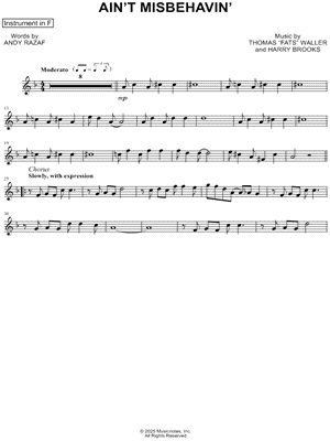 Ain't Misbehavin' - F Instrument