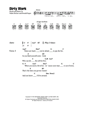 Dirty Work by Steely Dan - Sheet Music