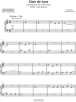 Clair de Lune [early beginner] by Chrissy Ricker - Sheet Music