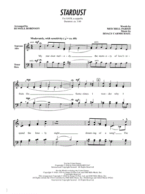 Stardust by Russell Robinson - Sheet Music