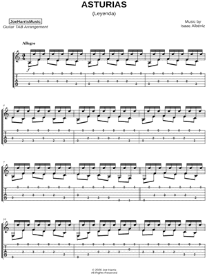 Asturias by Isaac Albeniz - Sheet Music