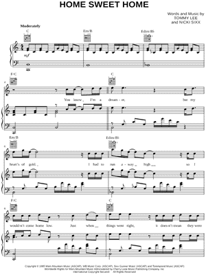 Home Sweet Home by Mötley Crüe - Sheet Music