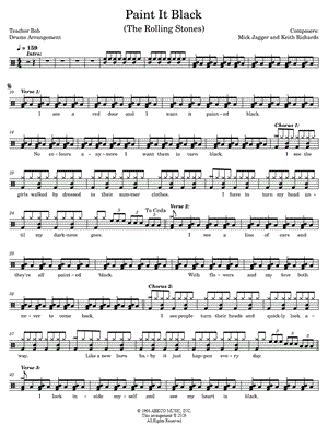 Paint It, Black by Teacher Bob - Sheet Music