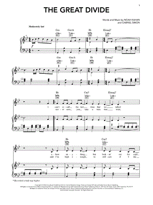 The Great Divide by Noah Kahan - Sheet Music
