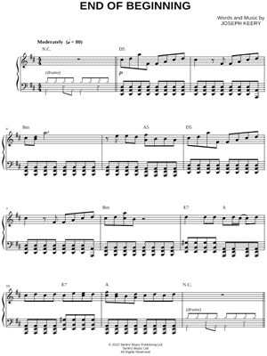 End of Beginning by Djo - Sheet Music
