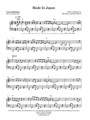 Made in Japan by TutorialsByHugo - Sheet Music