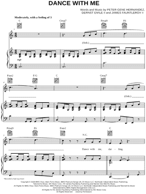 Dance With Me by Bruno Mars - Sheet Music