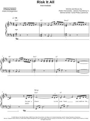 Risk It All [easy] by Theory Notes - Sheet Music