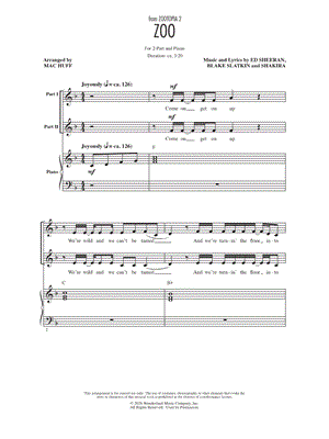 Zoo by Shakira - Sheet Music