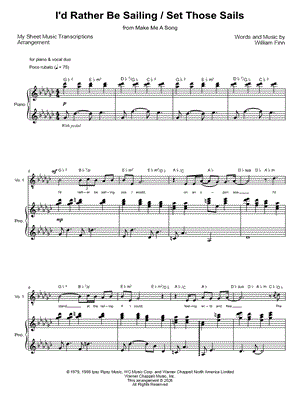 I'd Rather Be Sailing / Set Those Sails by My Sheet Music Transcriptions - Sheet Music